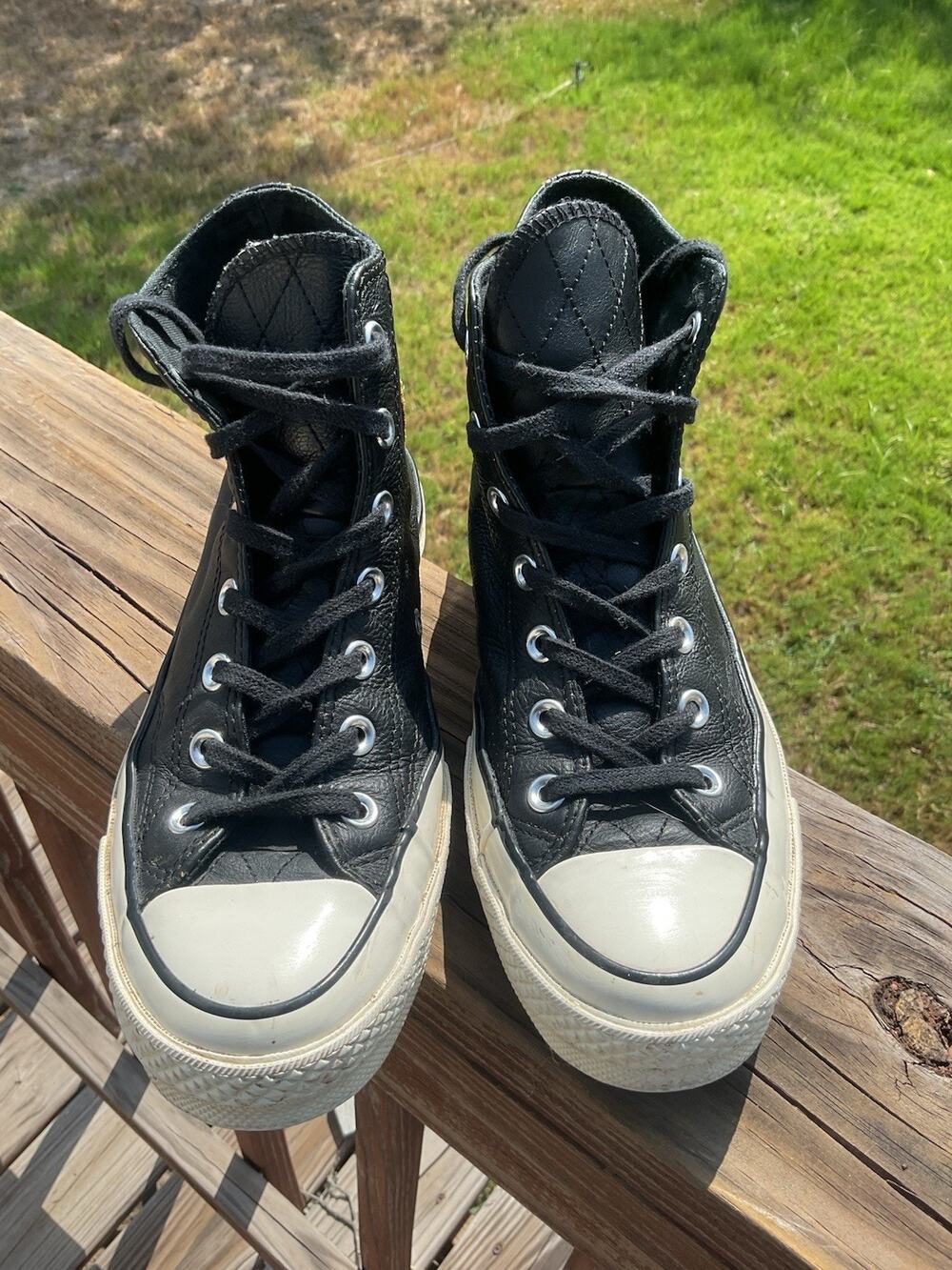Converse Chuck Taylor All Star Hi Top Black Leather Sneakers M5.5 W 7.5 149534C